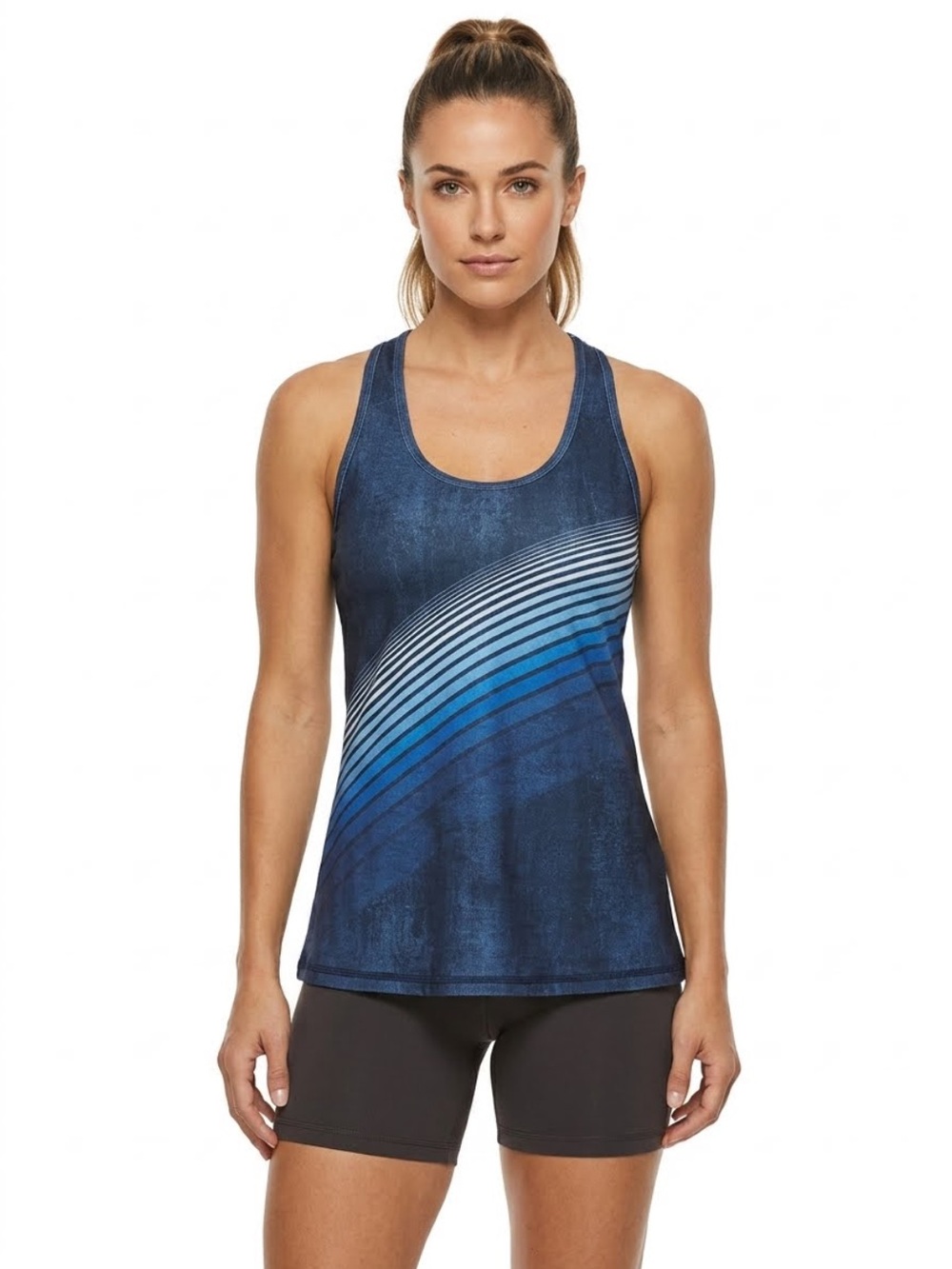 WANTABLE Sport Retro Striped Racerback Tank